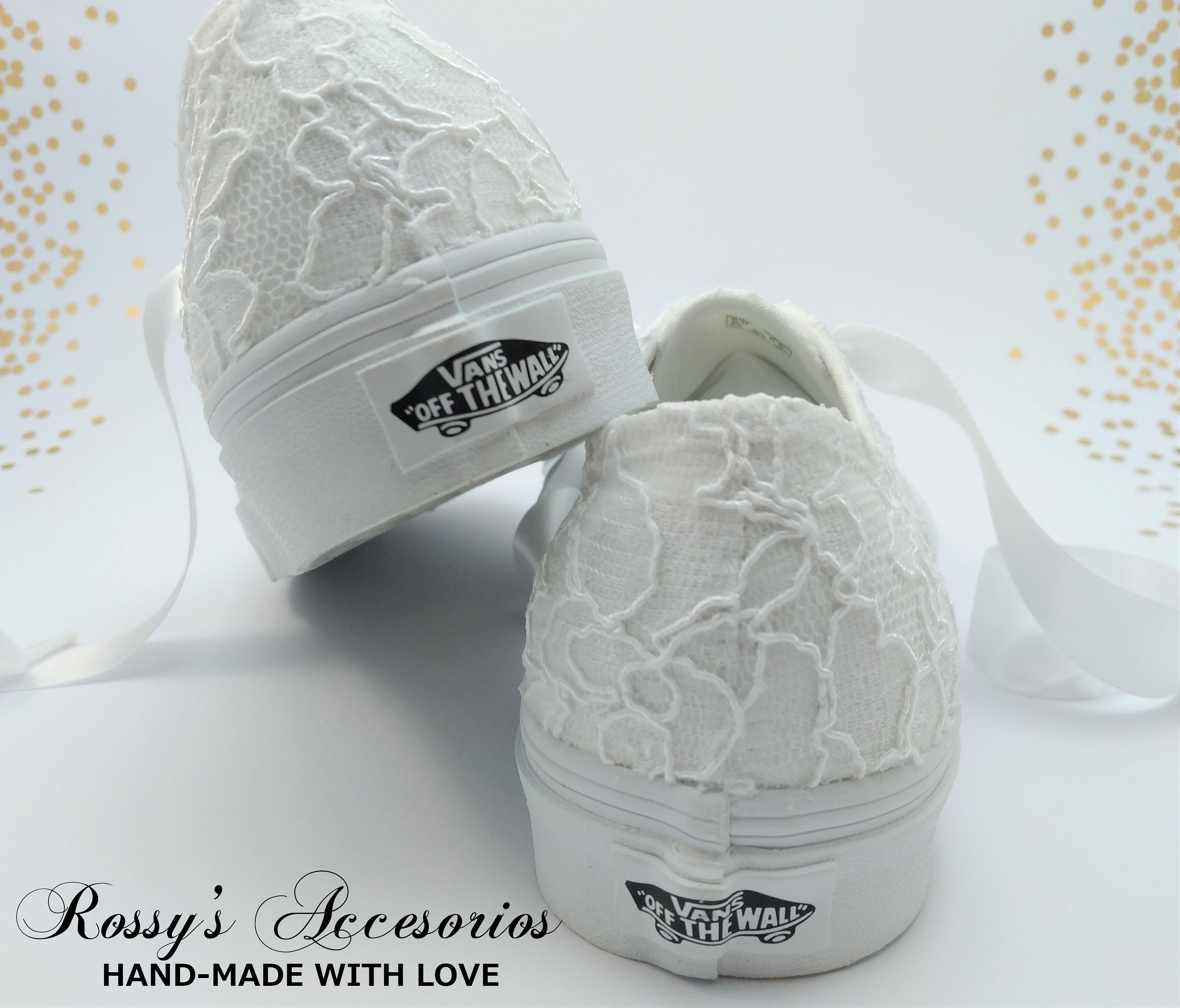 White Lace Wedding Vans / Wedding Vans Sneakers for Bride / - Etsy Norway