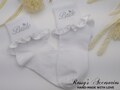 Personalized Bride Socks, White Frilly Wedding Socks