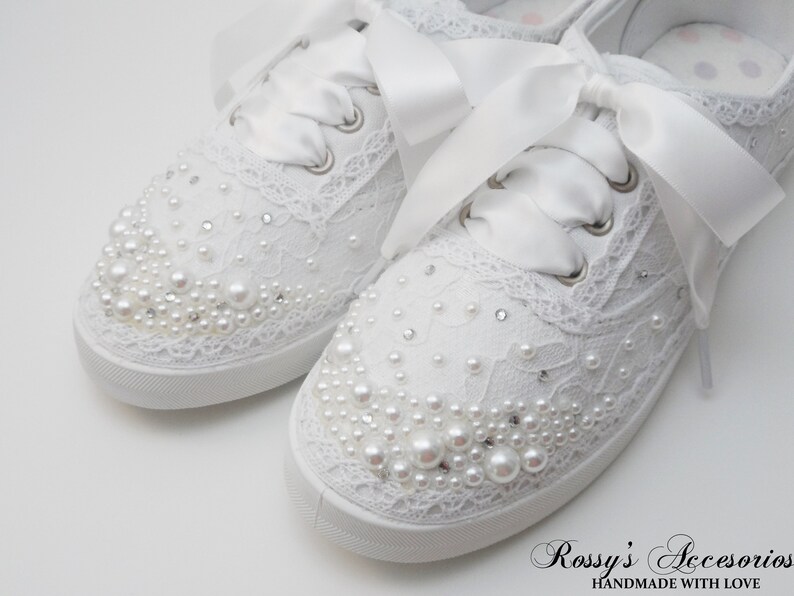 lace tennis shoes wedding