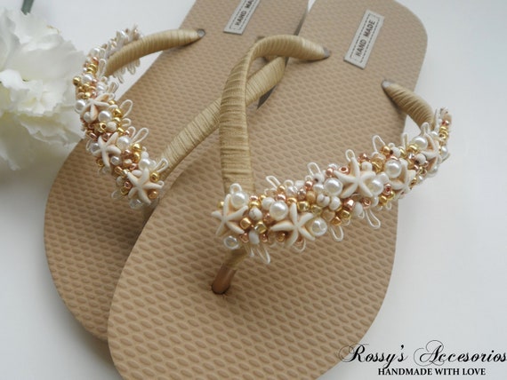 gold flip flops for wedding