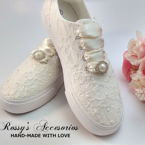 ivory lace wedding sneakers