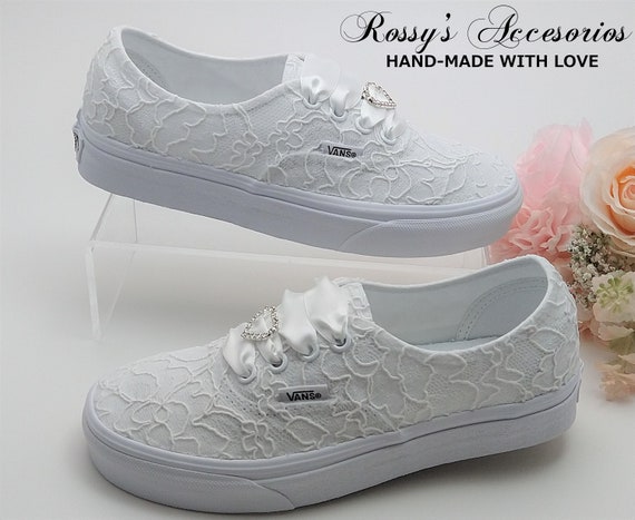 Vans Shoes for Toddler Girls / White Canvas Lace Converse - Etsy Norway