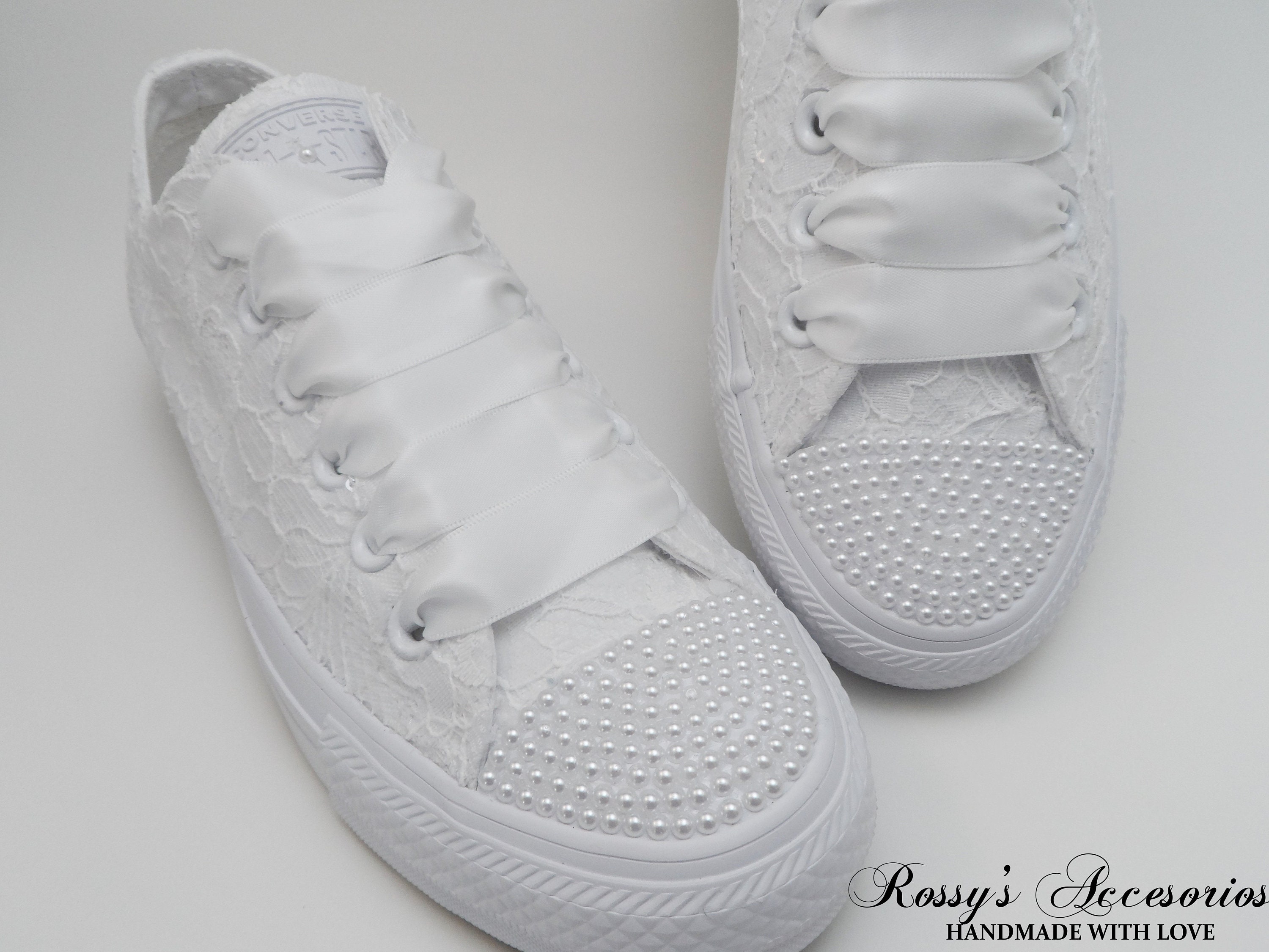 Converse top blancas encaje