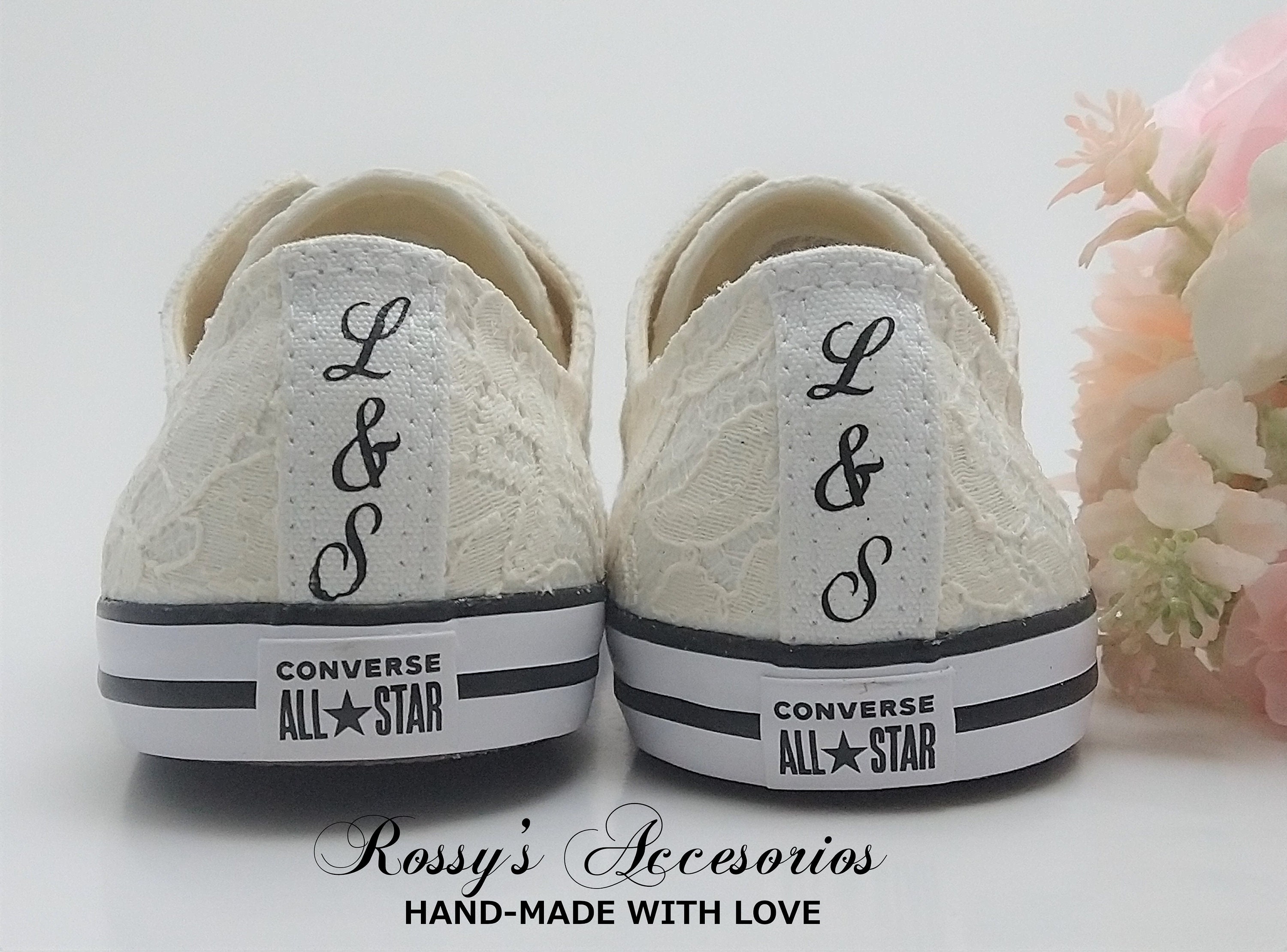 lace converse wedding