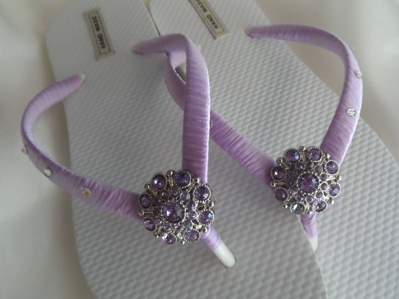 Lavender Beach Flip Flops / Wedding Shower Shoes / Wedding | Etsy