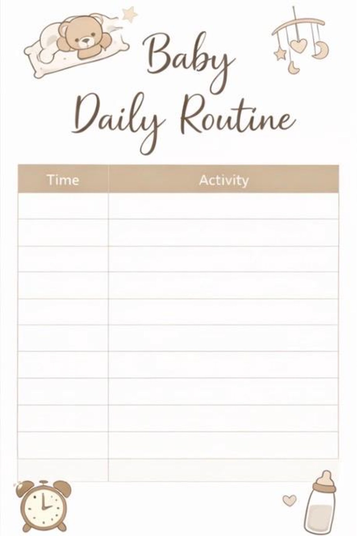 Baby Daily Routine Tracker Printable | Newborn Routine Planner PDF ...