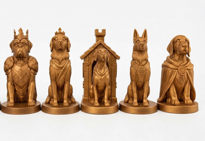 Dog Chess Set STL Files – Detailed Canine Breeds 3D Printing Collection ...