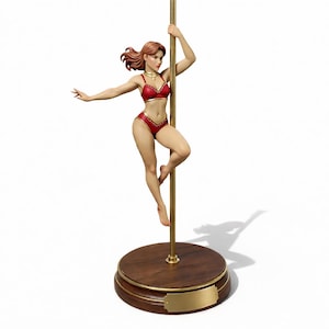Pole Dancer Miniatyr Enstaka STL-fil – Retro Showgirl-figur (Digital Nedladdning)