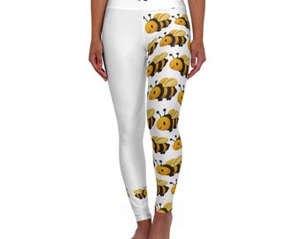 Cute Bumblebee Pattern Leggings | High Waisted Yoga Leggings