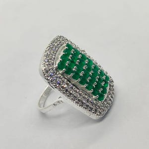 Turkish Statement Ring 925 Sterling Silver Plated Cocktail Ring Ottoman Boho Jewelry .