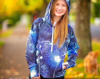 Sweat à capuche à épaules tombantes et motif PDF