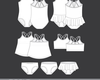 PDF Pattern Twin Swim Bikini and One Piece