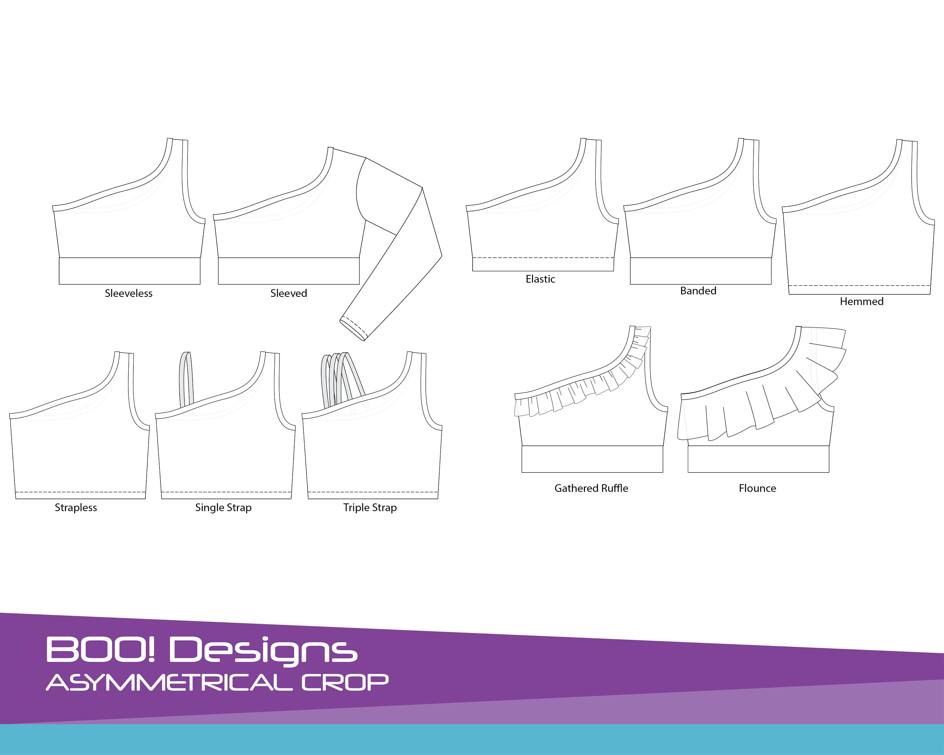 PDF Pattern Asymmetrical Crop Top - Etsy