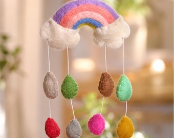 Handgemachter Filz Regenbogen,Regenbogen Hängedekoration aus Wolle,Geschenk für Mama,Biologisch abbaubar,Filz Ornament