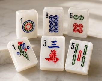 Glitter American Mahjong Set, Acrylfliesen mit weißem Quarz, Pastellblumenspiel-Set, Geschenk für Mahjong-Liebhaber