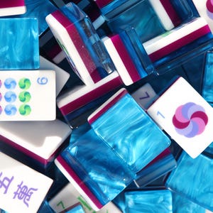 Blue Dragon American Mahjong Set, Ocean Wave Pearl Tiles, Elegant Mahjong Game Set, Birthday Gift for Mahjong Players