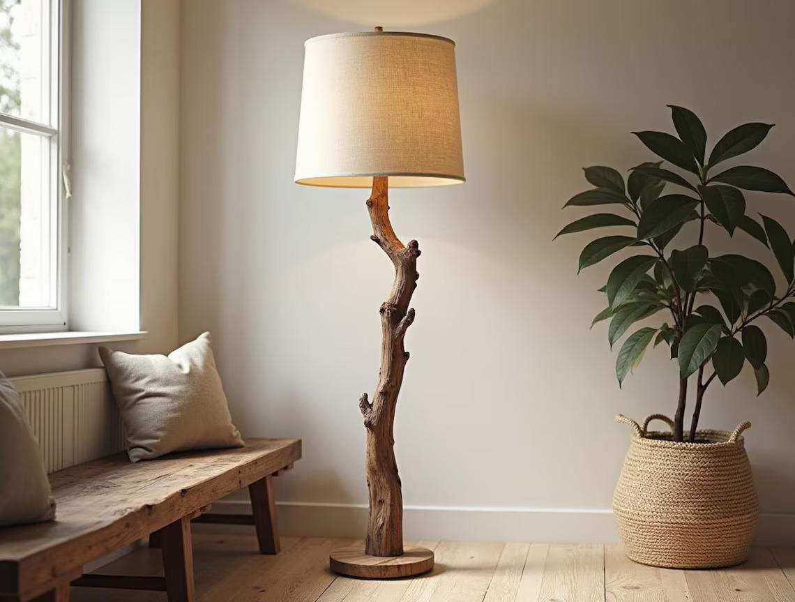 装飾的な木製フロアランプ 鹿のデザイン　ヴィンテージ Vintage floor lamps - Etsy 日本