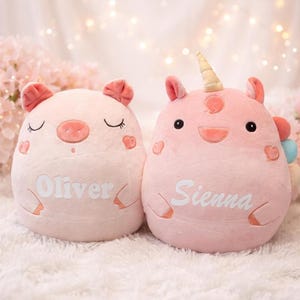 Personalised Plushie Cushion Hand Warmers – Soft, Squishy & Oh-So-Cute. Pig, Chick or Unicorn