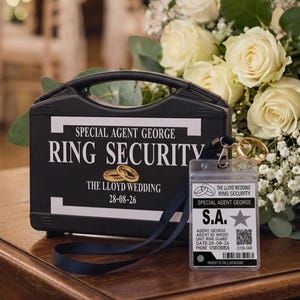 Personalisierte Ehering Sicherheitsetui & Sicherheitsagent Lanyard