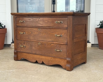 Cómoda rústica antigua / Cómoda de tres cajones / Mueble de almacenamiento de estilo rústico europeo / Consola de entrada llamativa
