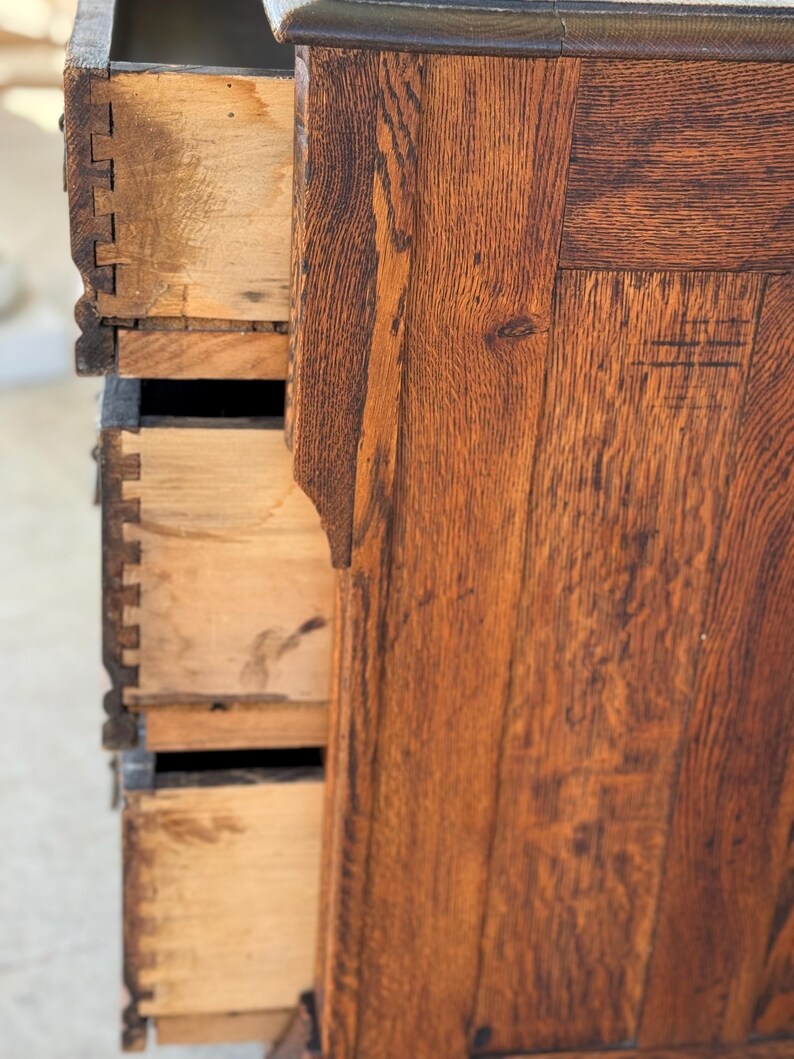 Antique Oak Dresser, Carved Eastlake Chest, Late 1800s Solid Wood Chest ...
