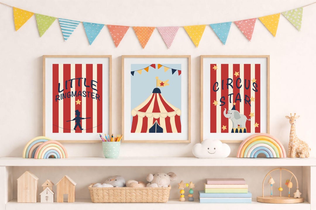 Circus Nursery Print Set | Circus Star | Circus Animal Wall Art | Kids ...