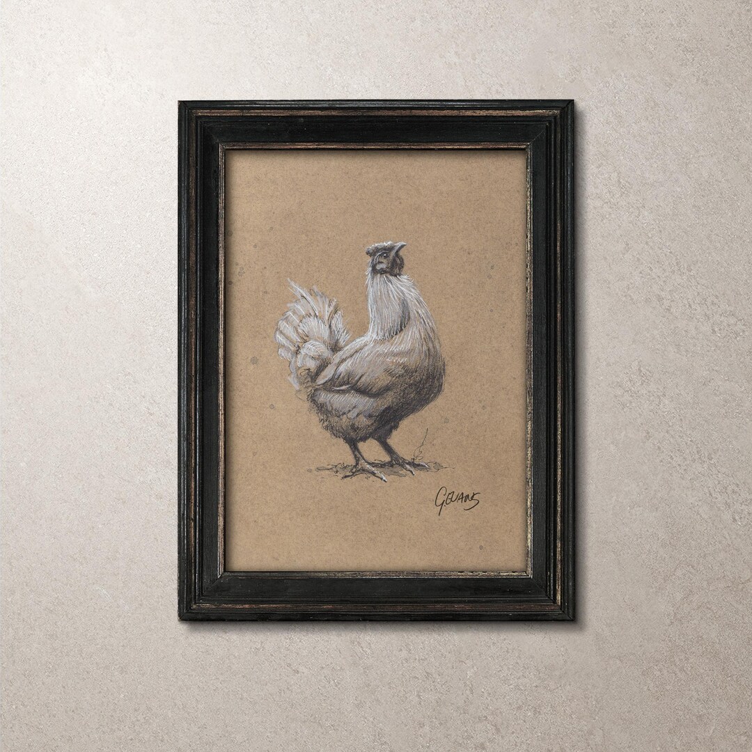 Original Hen Art - NOT a Print. Farmyard Chicken in Watercolour, Pen ...