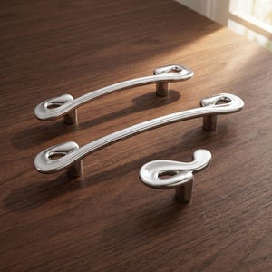 Modern Loop Cabinet Knob and Pull, Sculptural Drawer Handle, Contemporary Dresser Hardware, Wardrobe Door Pull, Cupboard Furniture Accent