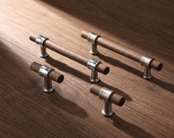 Schrankknopf und -griff aus Walnussholz, Schubladengriff aus Holz, Kommodenbeschläge im Mid-Century-Stil, moderner Kleiderschranktürgriff, Küchenschrank-Akzent
