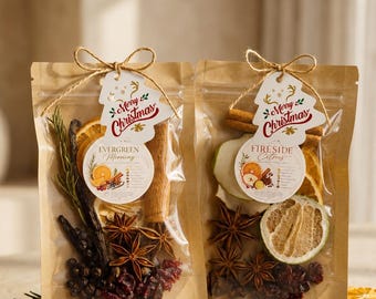 Christmas Simmer Pot Kit | Holiday Stovetop Potpourri | Natural Home Fragrance | Dried Orange Gift | Housewarming Gift