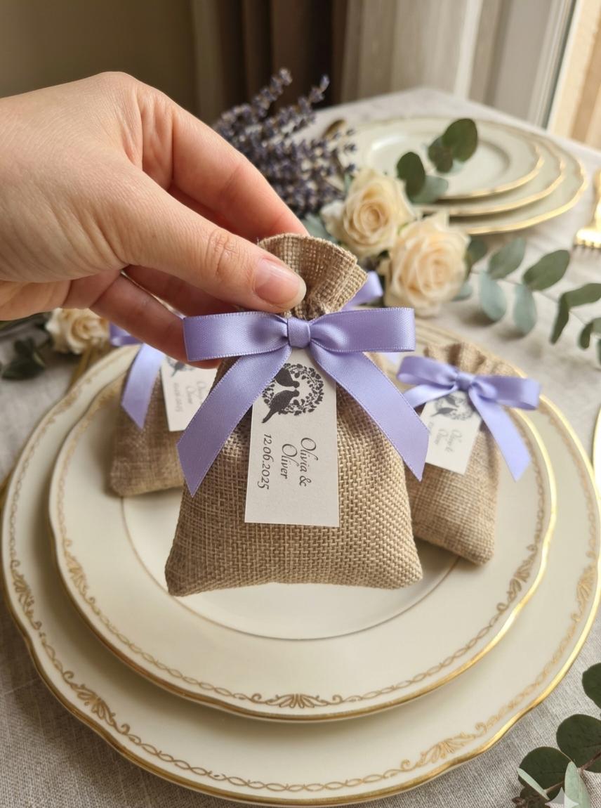Personalized Wedding Favors for Guests: Lavender & Oat Sachets | Bridal ...