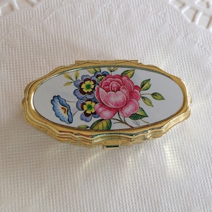 Miniature Brass Sewing Kit, 1970's Pill Box, Ring Box, Mending Kit, Repair Kit