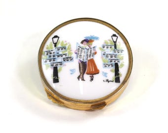 Raymond Peynet "Les Amoureux" Miref Paris Compact Powder-1949