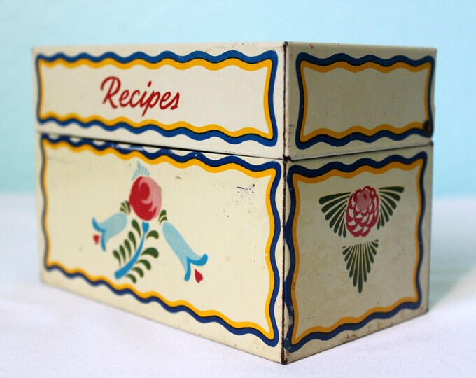 Vintage Metal Recipe Box by Ohio Art Company Etsy