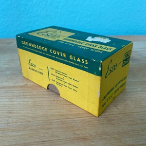 Vintage Esco groundedge cover glass 35 mm slide glass / 2" x 2" taped slides / microscope science labware photography