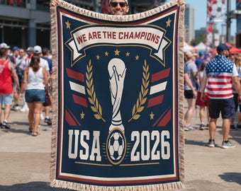 Usa Soccer, Soccer Summer, 2026 Soccer Woven Blanket BLAN0709