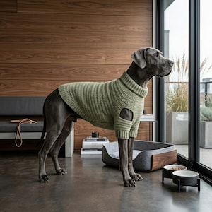 Modello PDF per maglione all'uncinetto per cani, maglione a collo alto per cani di taglia grande (download digitale)