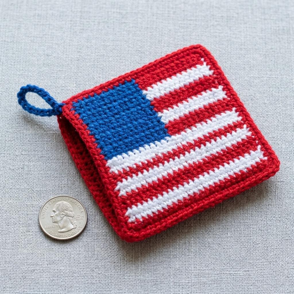 39 American Flag Crochet Patterns to Show Your Patriotic Style 4 Easy Crochet American Flag Pouch Pattern (Beginner