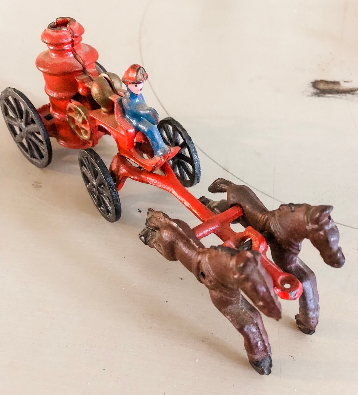 Cast Iron Horse Drawn Fire Engine Wagon. 1950's Toy Etsy