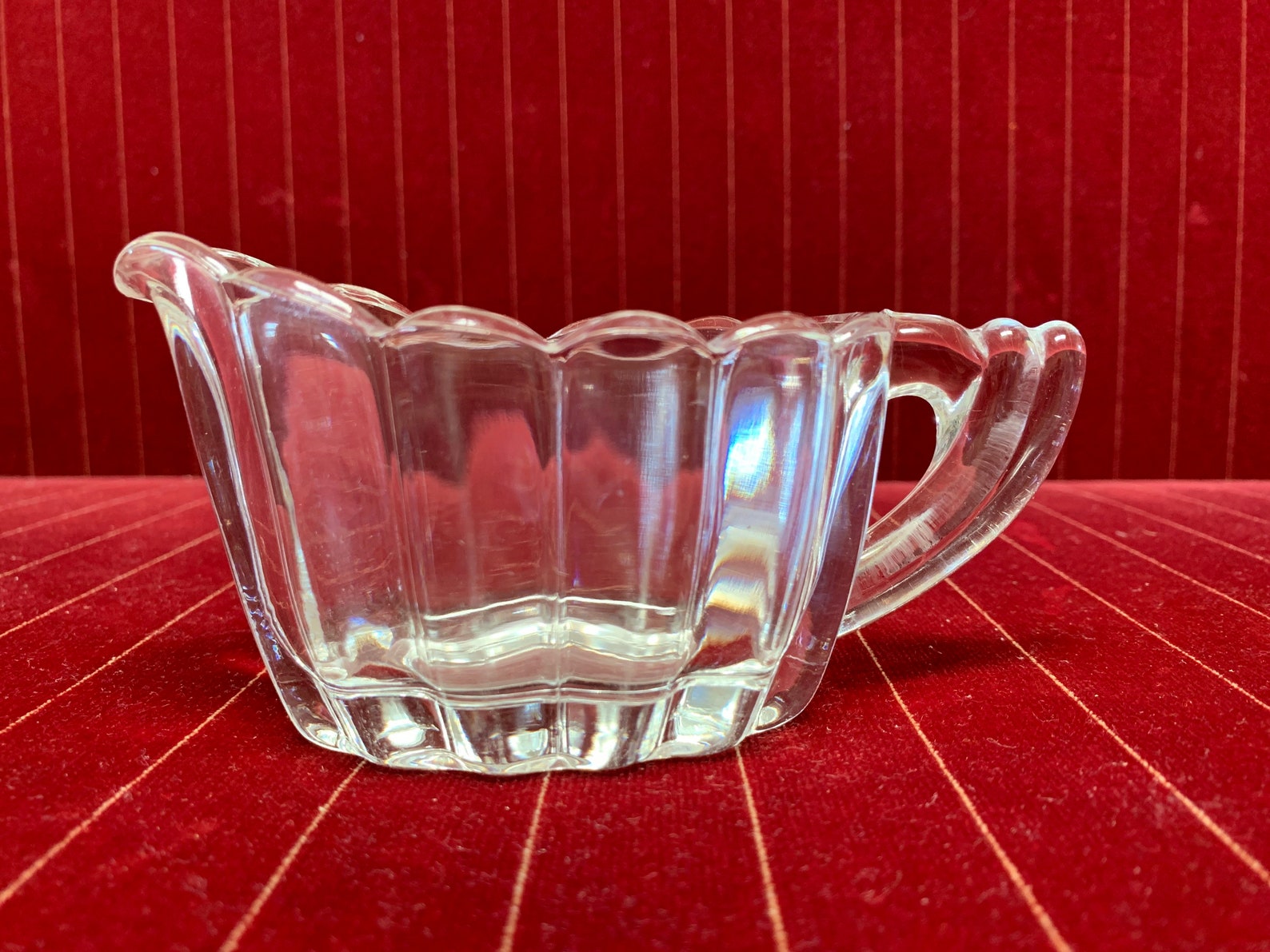 Vintage Heisey Crystolite Clear Glass Creamer and Sugar Bowl Set, Sugar