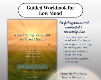 Arbeitsbuch für schlechte Laune und Energie | Feeling Stuck Journal | Depression Support Workbook | Druckbares PDF