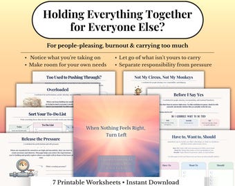 Alles zusammenhalten für alle anderen? | Menschen erfreuendes & Burnout-Recovery-Bundle | Grenzen Arbeitsblätter | Überwältigt Printable