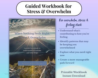 Überwältigt? Stress & Übergewicht Arbeitsheft | Burnout-Genesung | Sich feststecken | Psychische Gesundheit Journal | Druckbares Selbsthilfe-Arbeitsbuch