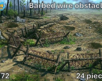 1/72 20mm Barbed wire obstacles 24 pieces