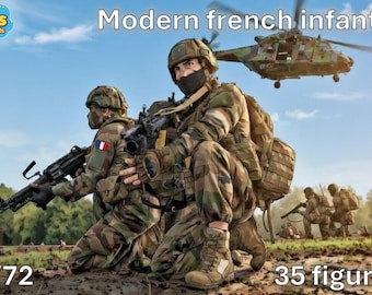 1/72 20mm Modern french Soldiers  (35 Figures)