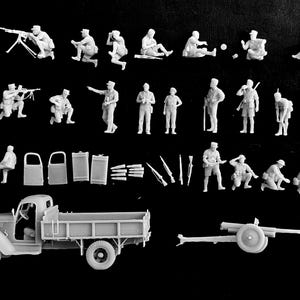 1/72 Free French Forces Bir Hakeim fire support & mounted 75mm gun (20 figures) 画像 3