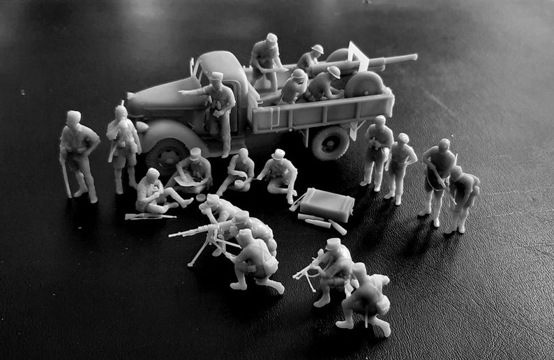 1/72 Free French Forces Bir Hakeim fire support & mounted 75mm gun (20 figures) 画像 2