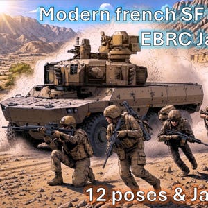 1/72 20mm Modern french special forces team & EBRC Jaguar (Jaguar + 12 Figures) image 1