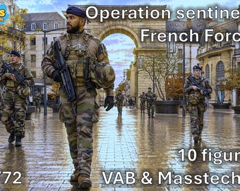 1/72 20mm Modern french Opération Sentinelle  (VAB + MassTech T4 +  10 Figures)