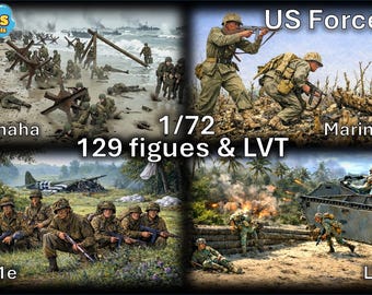 1/72 20mm WW2 Us Forces (129 figures & LVT)